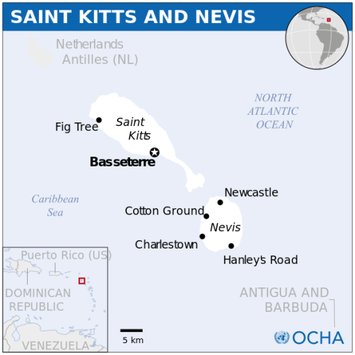 Saint Kitts and Nevis Location Map